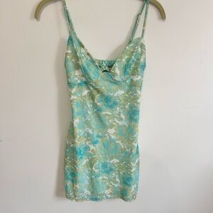 Hello Molly Aqua Floral Slip Dress